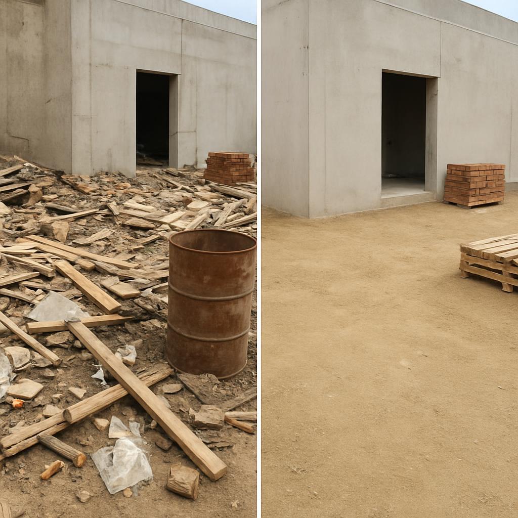 Équipe de nettoyage en action